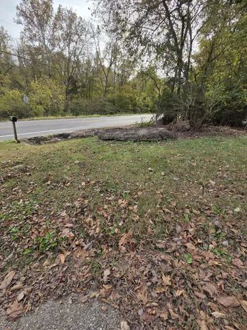 a view of outdoor space with trees all around