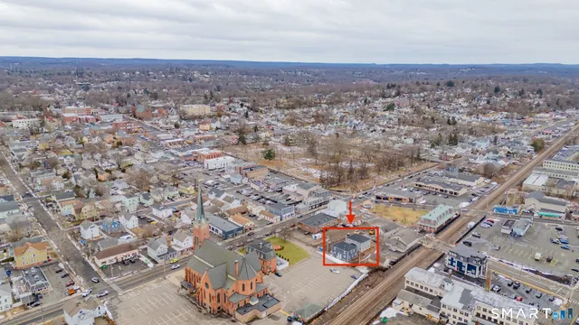 an aerial view of a city