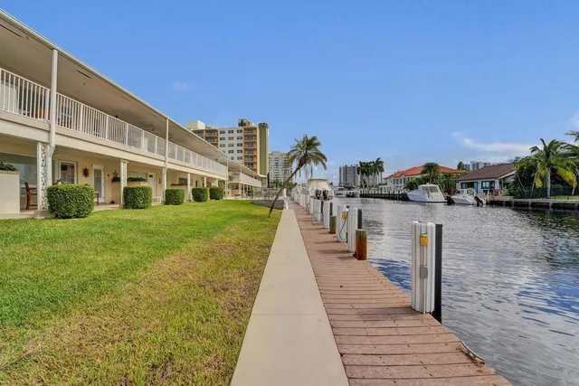 a view of a lake with houses