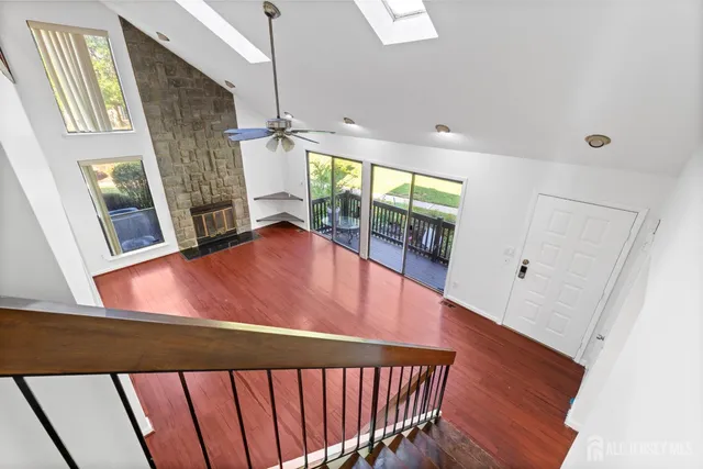 a view of a porch with furniture and a window