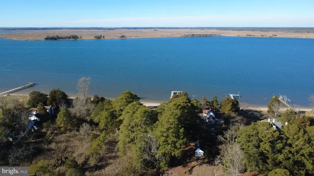 a view of a lake and mountain
