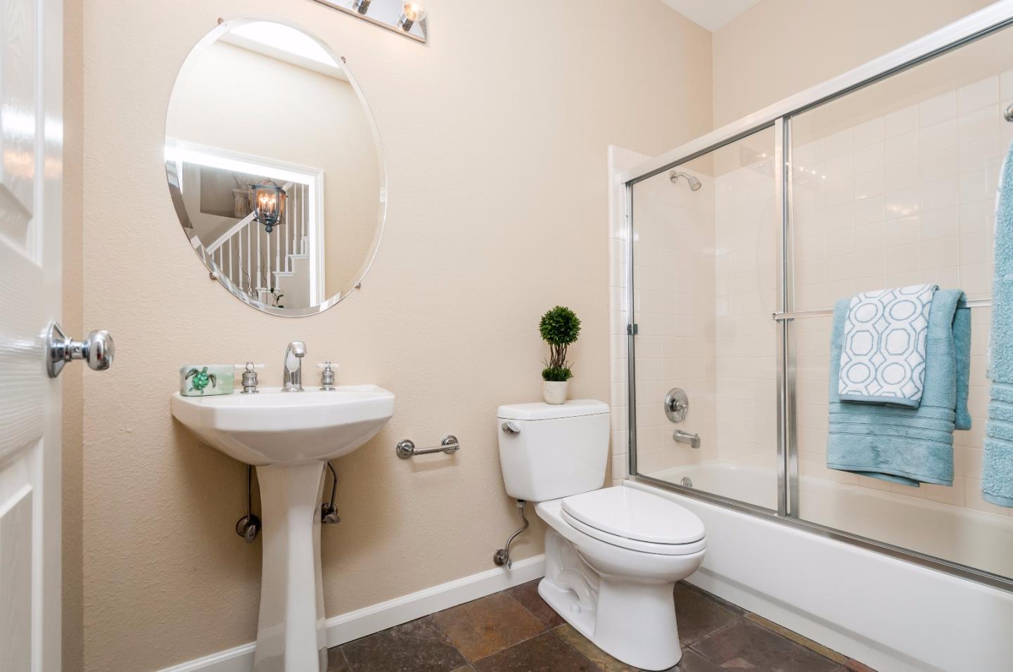 1 Ralston Ranch Road Belmont, CA 94002 - Photo 13 of 27 a bathroom with a sink a toilet and shower