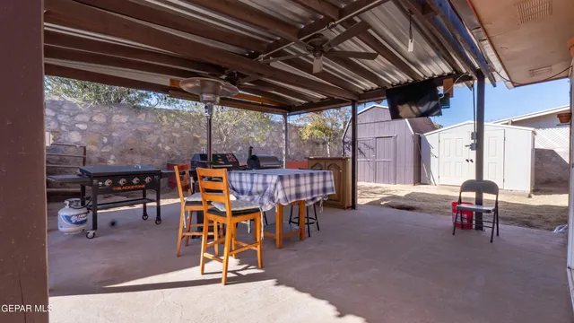 a view of outdoor space with seating area