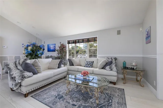 a view of balcony with furniture