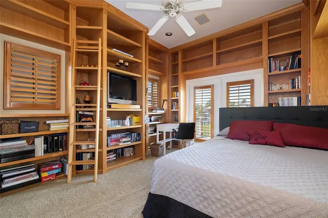 a view of a lake with a building in front of it