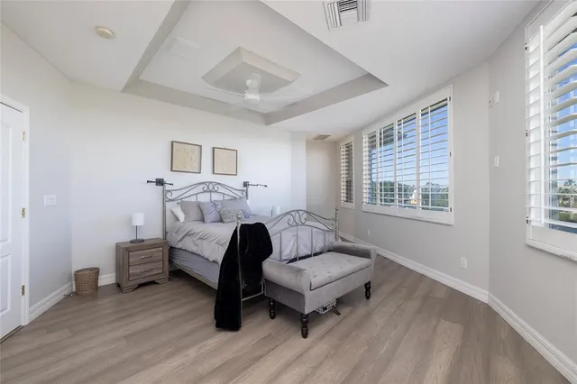a view of a lake with a mountain in the background