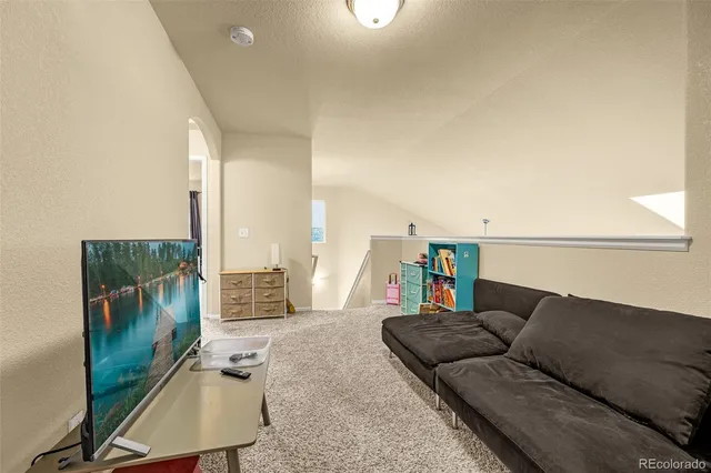 a living room with couches and a flat screen tv