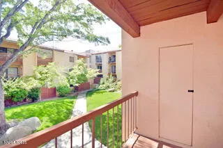 a view of a backyard with garden