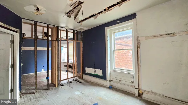 a view of a hallway with entryway