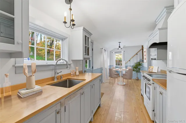 a large kitchen with a lot of counter space