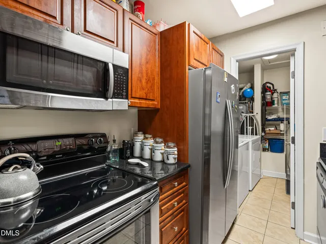 a room with a table and chairs