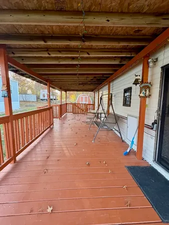 a view of wooden deck