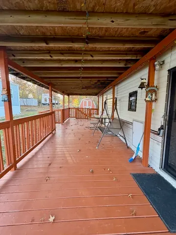 a view of wooden deck