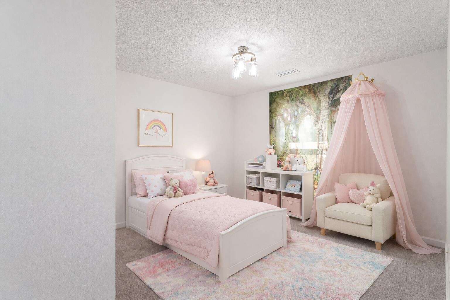 2233 Lewis Street Crestview, FL 32536 - Photo 11 of 24 a bedroom with a bed and a chandelier