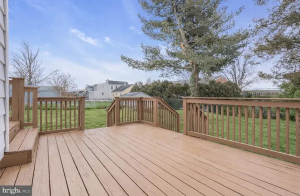 a view of a wooden deck