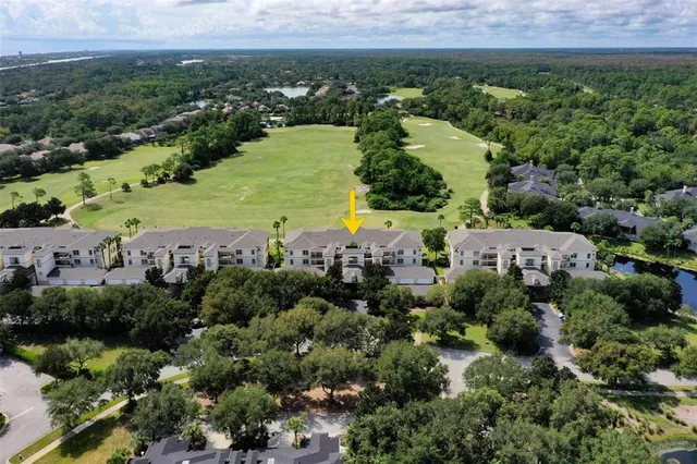 an aerial view of a residential houses with city view