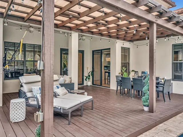 a outdoor living space with furniture