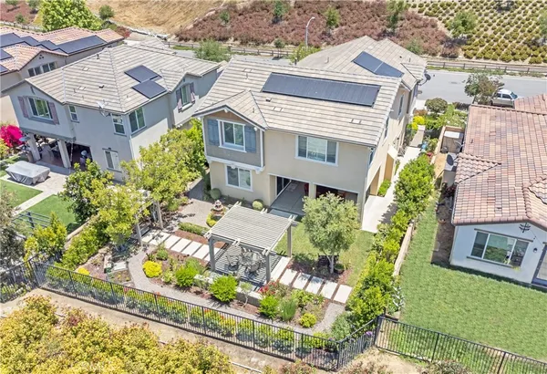 an aerial view of a house