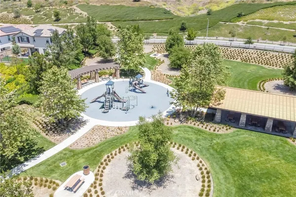 an aerial view of a house