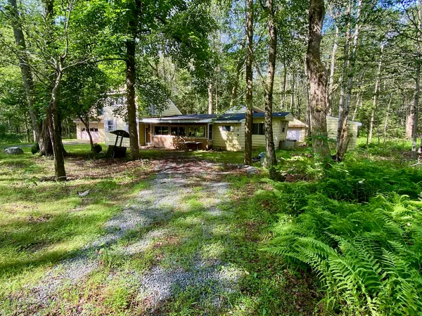 a view of backyard of house with green space