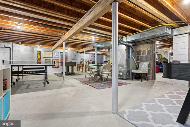 a view of a room with wooden walls