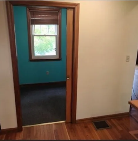 an empty room with a window