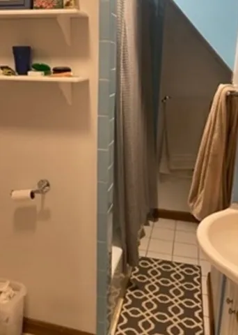 a bathroom with a sink and toilet