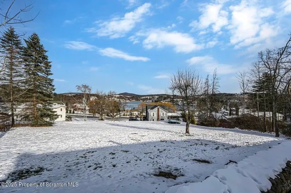a view of a yard with a snow on the road