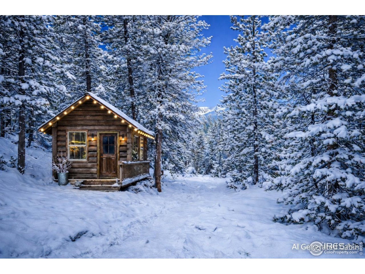 Conceptual illustration of a potential small cabin footprint. AI generated for visualization purposes.