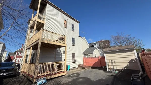 a view of a house with a deck