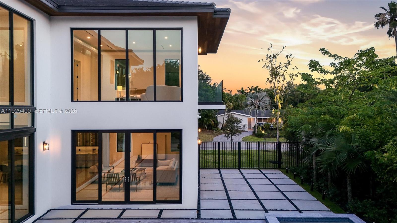 9840 Southwest 73rd Court Pinecrest, FL 33156 - Photo 61 of 67 New Construction Home | Side Elevation | Floor-to-Ceiling Glass | Pinecrest FL