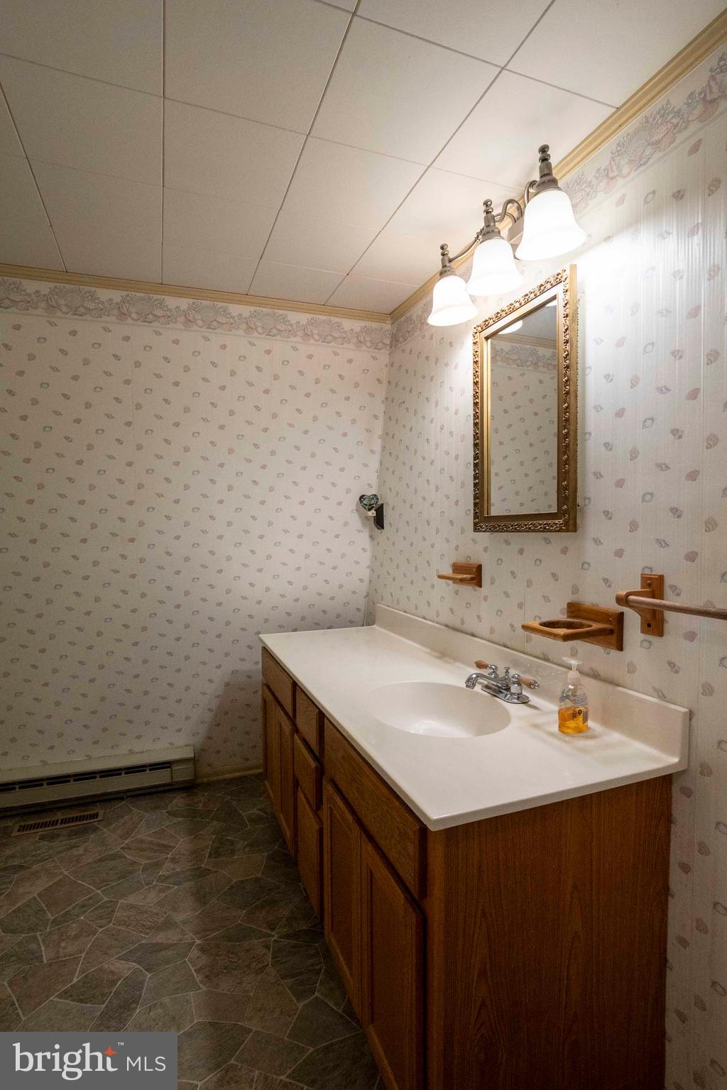 458 Hobbs Knob Road Front Royal, VA 22630 - Photo 26 of 94 a bathroom with a sink and a mirror