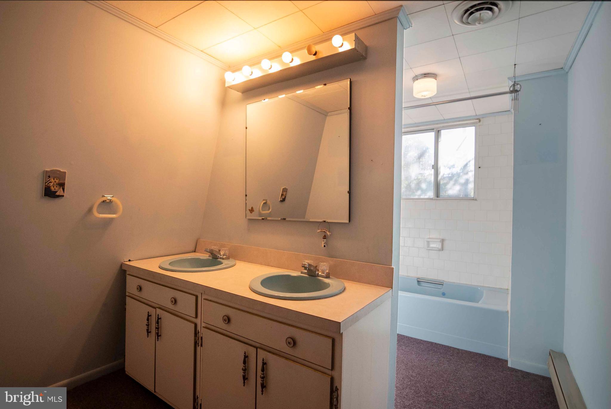 458 Hobbs Knob Road Front Royal, VA 22630 - Photo 32 of 94 a bathroom with a sink a vanity and a mirror