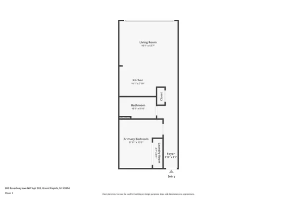 $225,000 | 600 Broadway Avenue Northwest, Unit 203, Grand Rapids, MI 49504