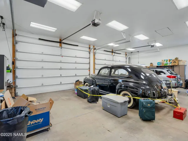 a view of a garage with stuff