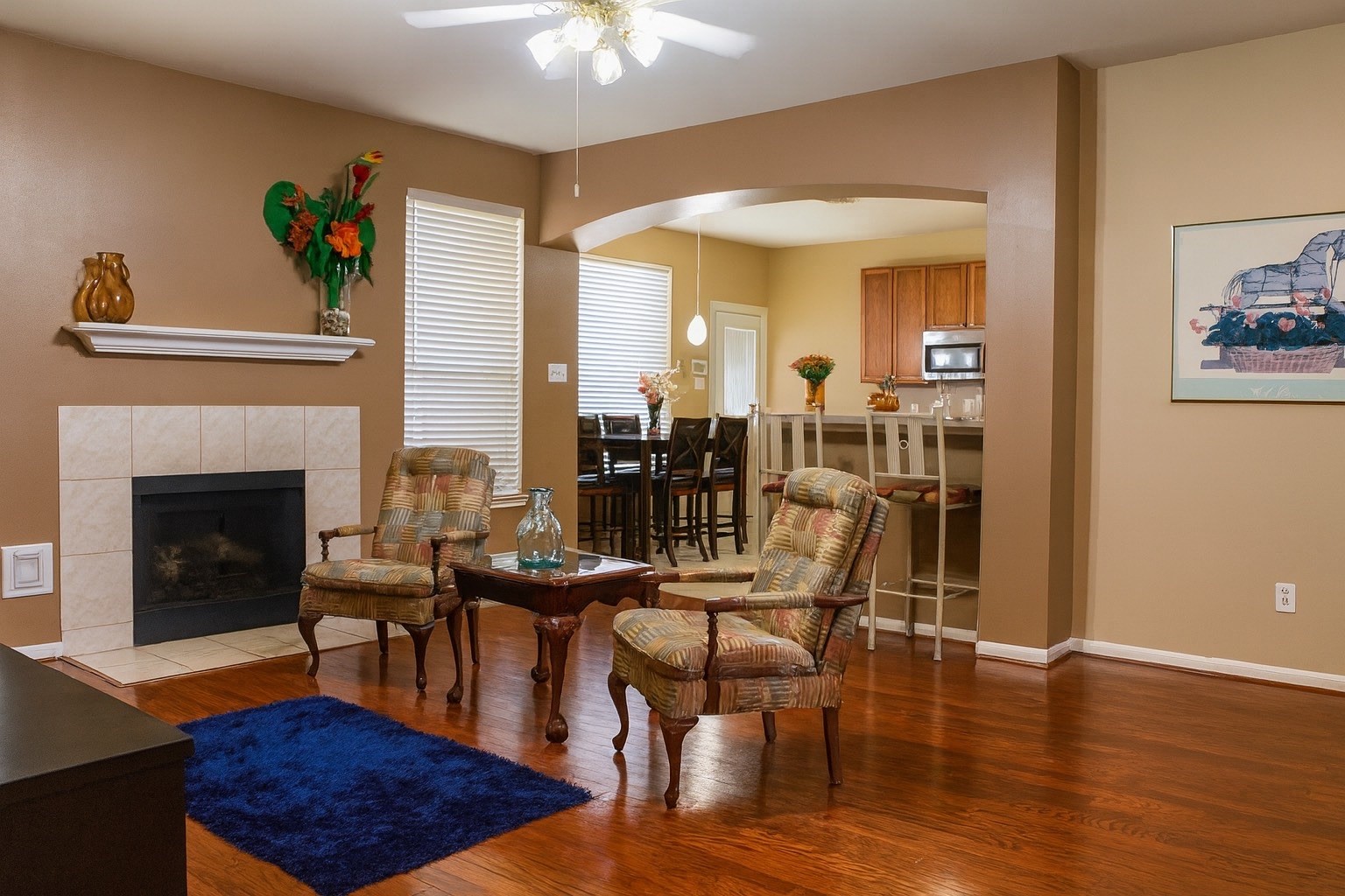 3306 Elmcrest Drive Houston, TX 77088 - Photo 7 of 19 a living room with furniture and a fireplace