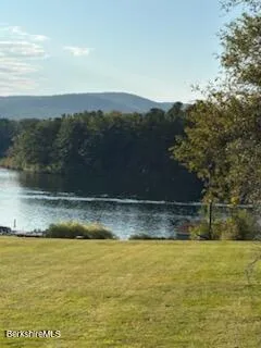 a view of water and mountain