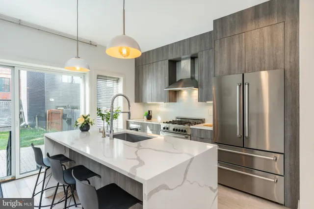 a building outdoor space with furniture