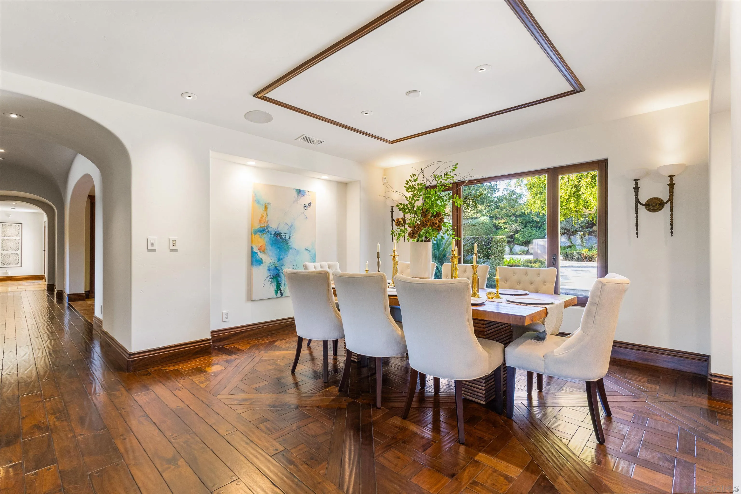 6871 Las Colinas Rancho Santa Fe, CA 92067 - Photo 14 of 60 a view of a dining room with furniture window and wooden floor