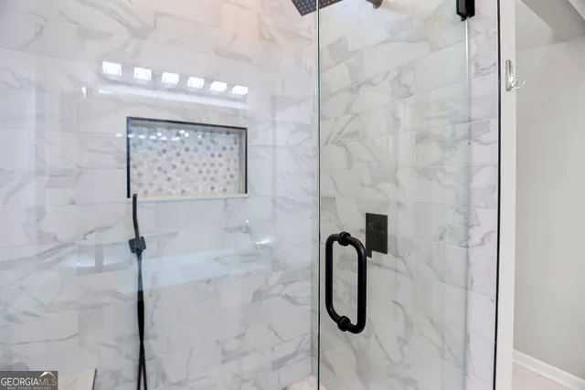 a bathroom with a shower