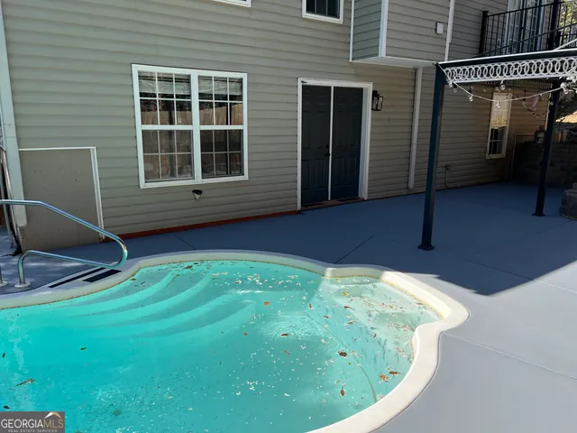 a view of a balcony with city view