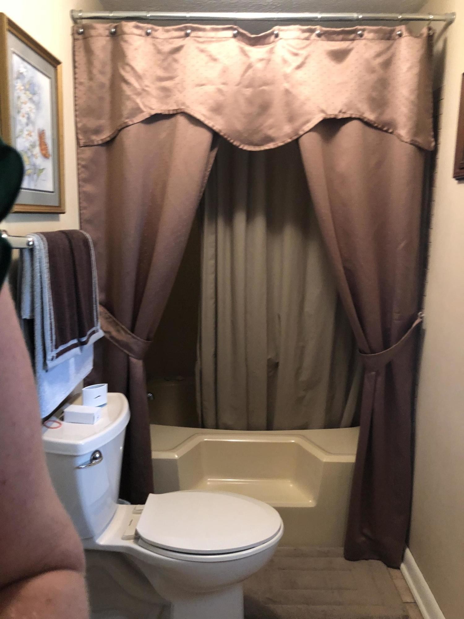 159 Foust Hollow Road Heiskell, TN 37754 - Photo 13 of 16 a white toilet sitting next to a shower curtain