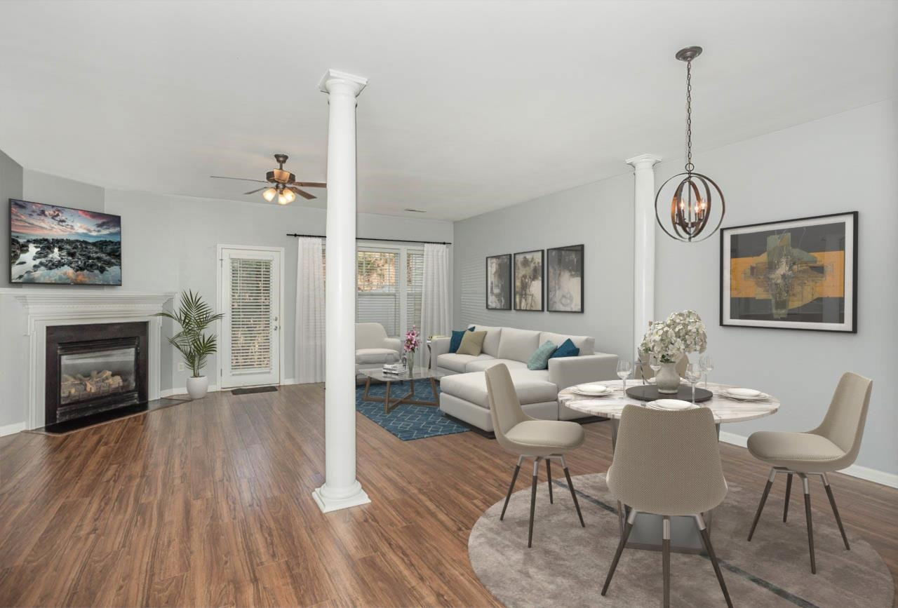 5522 Nur Lane Raleigh, NC 27606 - Photo 2 of 36 Virtually Staged Living Rm Dining Rm