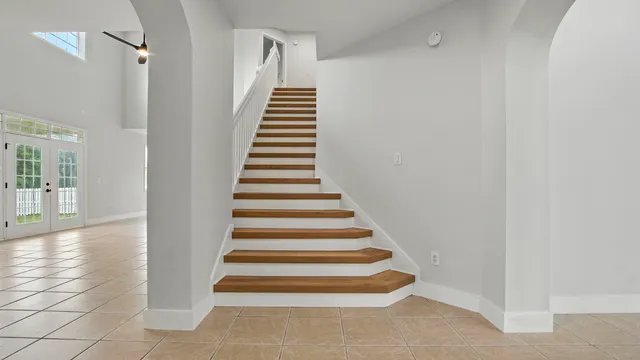 a view of entryway with wooden floor