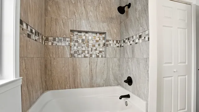 a bathroom with a shower