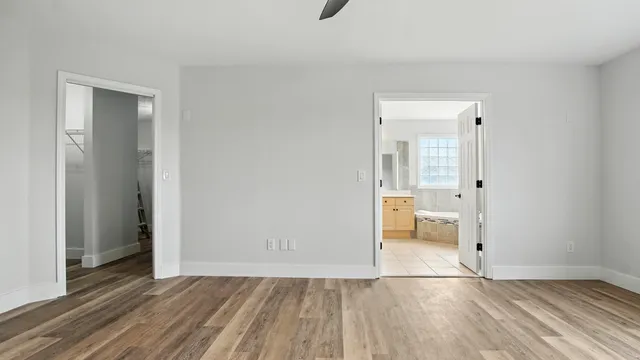 wooden floor in a room