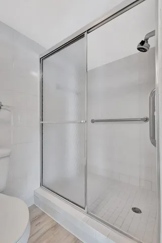 a bathroom with a shower
