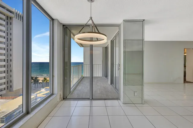 a view of a hallway with a elevator