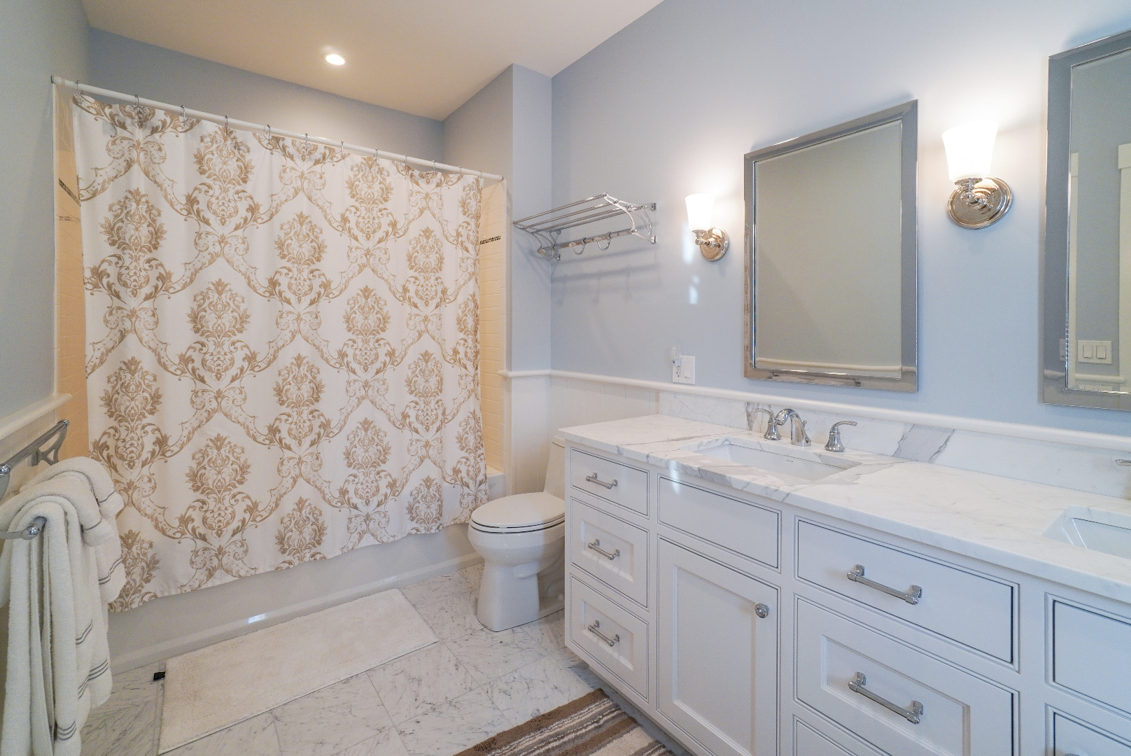 3 Sengekontacket Road Oak Bluffs, MA 02557 - Photo 27 of 34 a bathroom with a granite countertop sink a toilet and a mirror