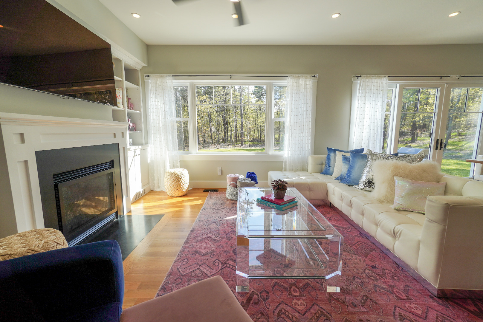 3 Sengekontacket Road Oak Bluffs, MA 02557 - Photo 6 of 34 a living room with furniture and a fireplace